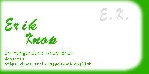 erik knop business card